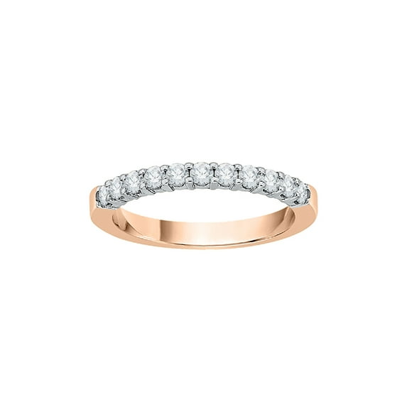 Diamond Wedding Band in 14K Rose Gold (1/4 cttw) (I-Color, SI3-I1 Clarity) (Size-6)