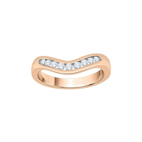 Diamond Wedding Band in 14K Rose Gold (1/4 cttw) (I-Color, SI3-I1 Clarity) (Size-8.5)