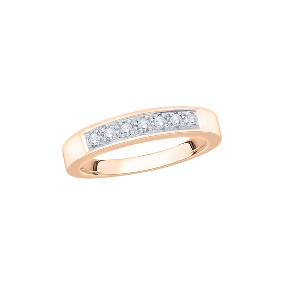 Diamond Wedding Band in 14K Rose Gold (1/6 cttw) (I-Color, SI3/I1-Clarity) (Size-7.5)