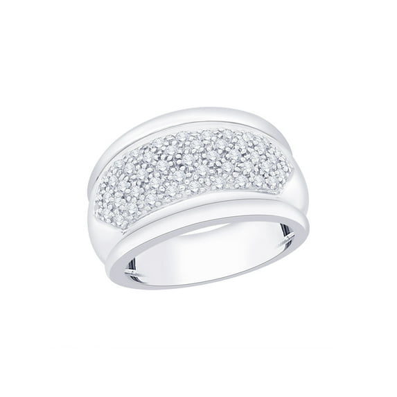 Diamond Wedding Band in 14K White Gold (1/2 cttw) (I-Color, SI3/I1-Clarity) (Size-10)