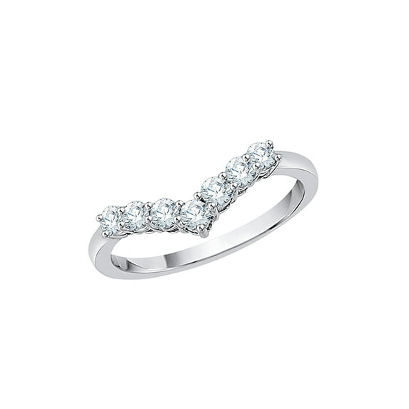 Diamond Wedding Band in 14K White Gold (1/2 cttw) (I-Color, SI3-I1 Clarity) (Size-5.5)
