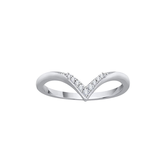 Diamond Wedding Band in 14K White Gold (1/20 cttw, G-H, I2-I3)