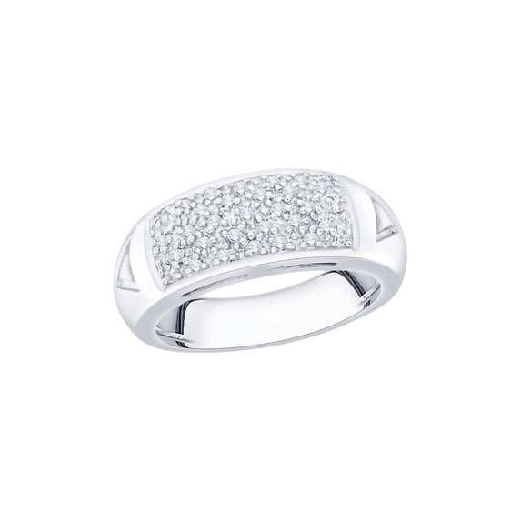 Diamond Wedding Band in 14K White Gold (1/4 cttw) (I-Color, SI3/I1-Clarity) (Size-10.5)