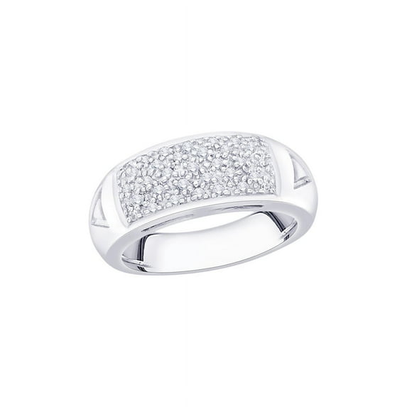 Diamond Wedding Band in 14K White Gold (1/4 cttw) (I-Color, SI3/I1-Clarity) (Size-5.5)