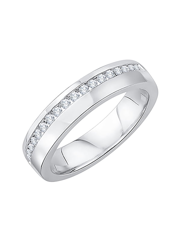 The Meridian Mix Shape Diamond Wedding Band 18kt White Gold / 1/2 Way