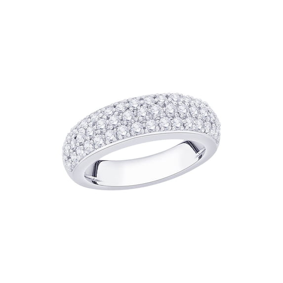 Diamond Wedding Band in 14K White Gold (1 cttw) (I-Color, SI3/I1-Clarity) (Size-10)