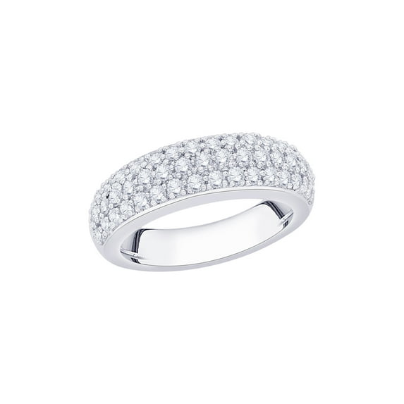Diamond Wedding Band in 14K White Gold (1 cttw) (I-Color, SI3/I1-Clarity) (Size-6)
