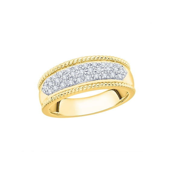 Diamond Wedding Band in 14K Yellow Gold (1/6 cttw) (I-Color, SI3/I1-Clarity) (Size-6.5)