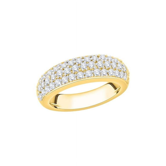 Diamond Wedding Band in 14K Yellow Gold (1 cttw) (I-Color, SI3/I1-Clarity) (Size-5.5)
