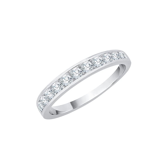 Diamond Wedding Band in Sterling Silver (1/2 cttw) (I-Color, SI3-I1 Clarity) (Size-8)