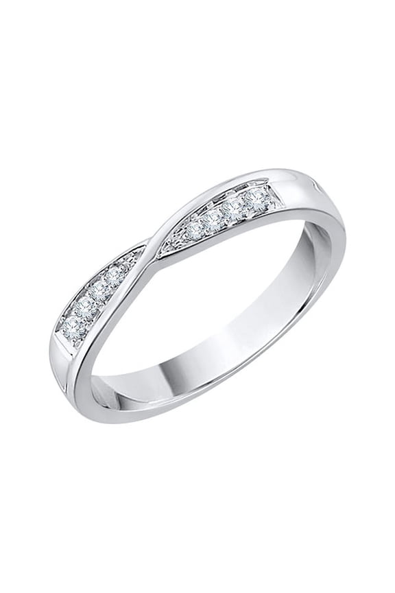 Diamond Wedding Band in Sterling Silver (1/20 cttw) (I-Color, SI3-I1 Clarity)