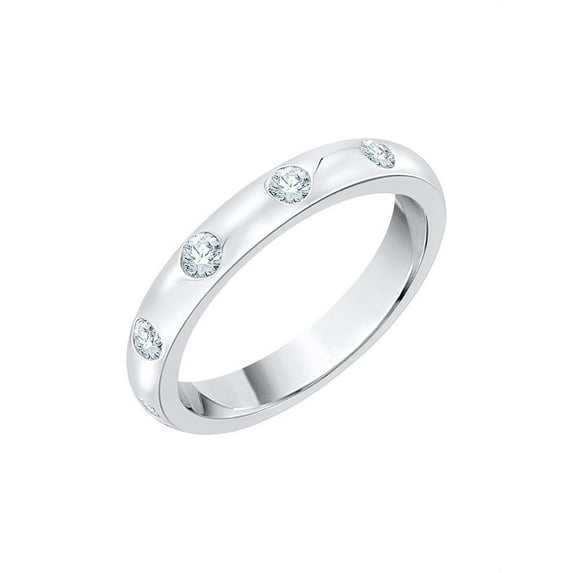 Diamond Wedding Band in Sterling Silver (1/4 cttw) (I-Color, SI3-I1 Clarity) (Size-6)