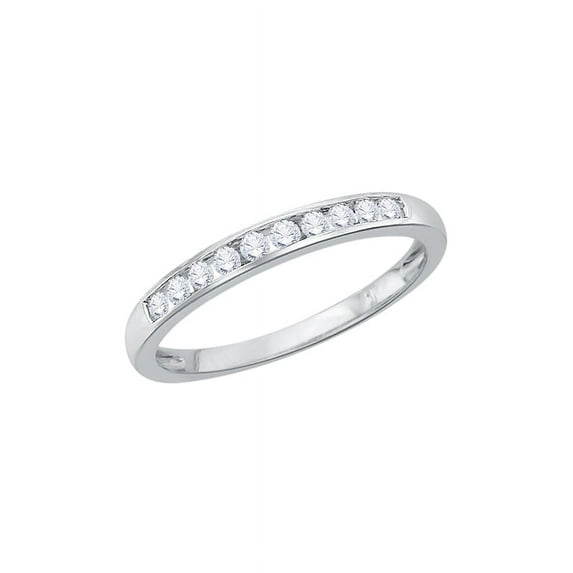 Diamond Wedding Band in Sterling Silver (1/5 cttw) (I-Color, SI3-I1 Clarity) (Size-10)