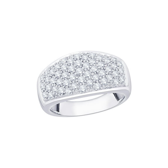 Diamond Wedding Band in Sterling Silver (1 cttw) (I-Color, SI3/I1-Clarity) (Size-7.5)