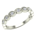 thumbnail image 1 of Diamond Wedding Bands for Women Designer Stacking Milgrain Style 0.22 CT 14K White Gold, 1 of 6