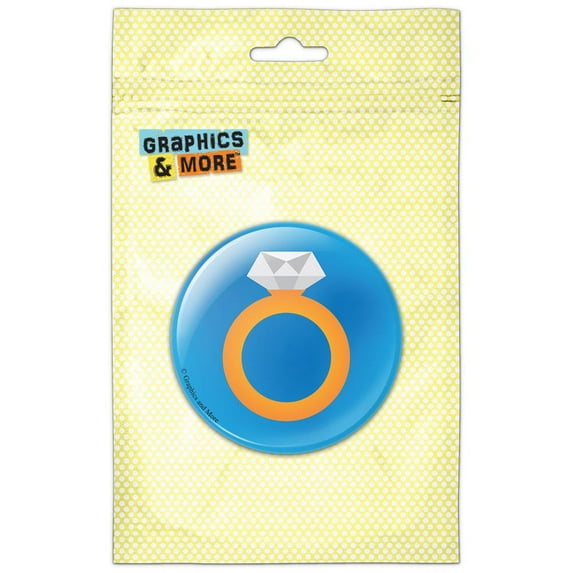 Diamond Wedding Engagement Ring Refrigerator Button Magnet