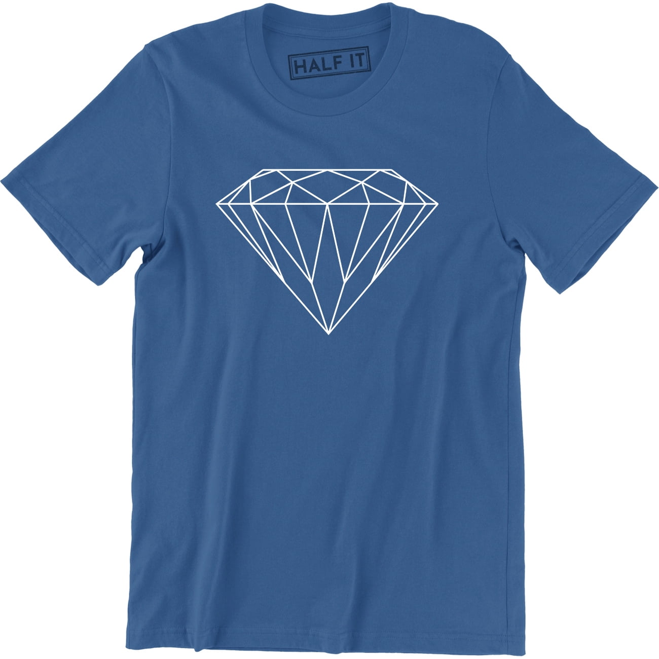 ★★ ★★ Here White Diamond Graphic Boyfriend T- Diamond White Outline Bling Bling Men's Gift T-Shirt