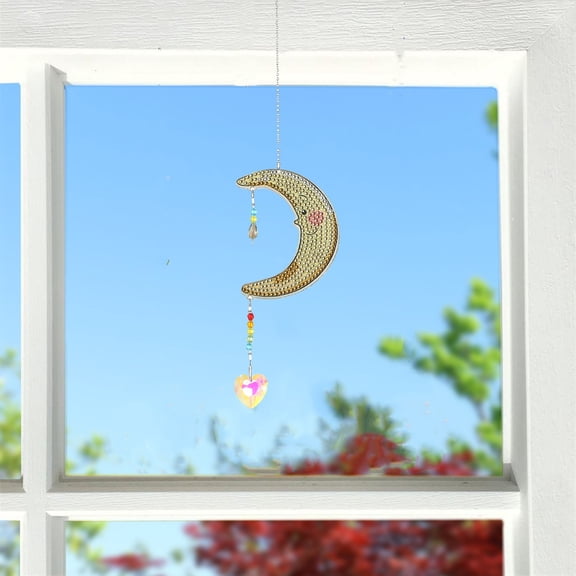Diamond Wind Chimes,5D Painting Craft Kit Yellow Wind Chime for Window Door Hanging,Home Decor Art,Craft Lover Gifts,Housewarming/Mother's Day/Birthday Gifts,Yellow,Memorial Gifts WindChime