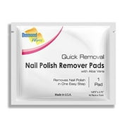 Diamond Wipes Nail Polish Remover Pads with Aloe Vera, 50 Individually Wrapped Acetone Wipes - 50 Count (Pack of 1)