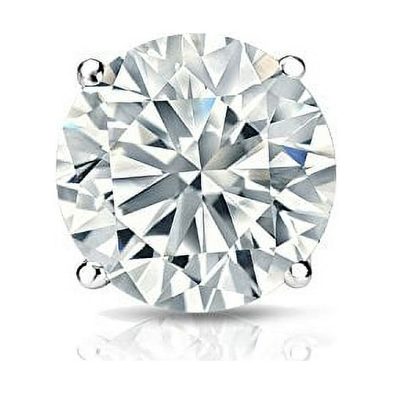 Diamond Wish 14k White Gold Lab Grown Diamond Single Stud Earring (1/3 ct, E-F, VS1-VS2) 4-Prong Basket, Screw Back