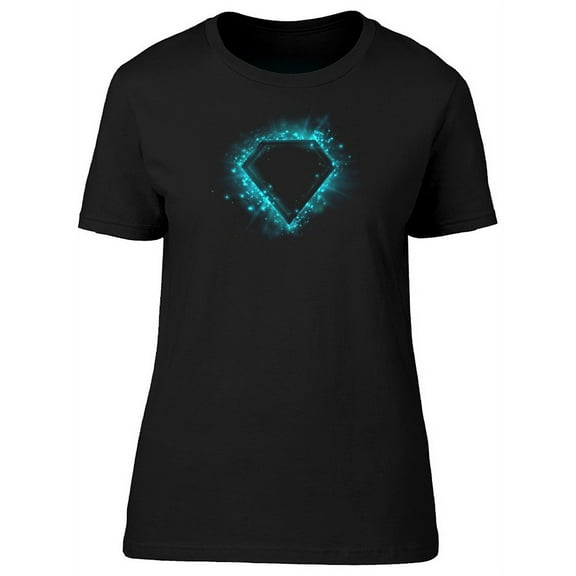 Diamond With Blue Outline T-Shirt Women -Image by Shutterstock, Female XX-Large