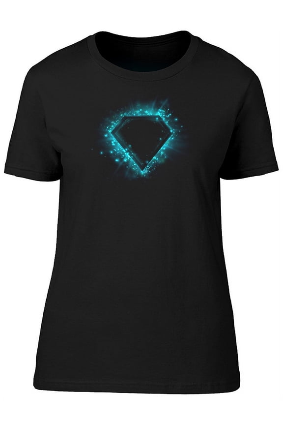 Diamond With Blue Outline T-Shirt Women -Image by Shutterstock, Female XX-Large