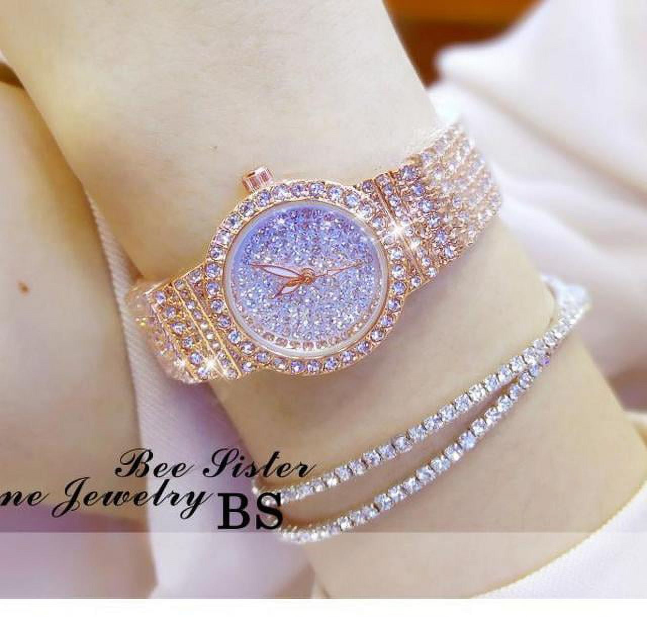 Women Watches Luxury Brand Diamond Quartz Ladies Rose Gold Watch Stainless  Steel