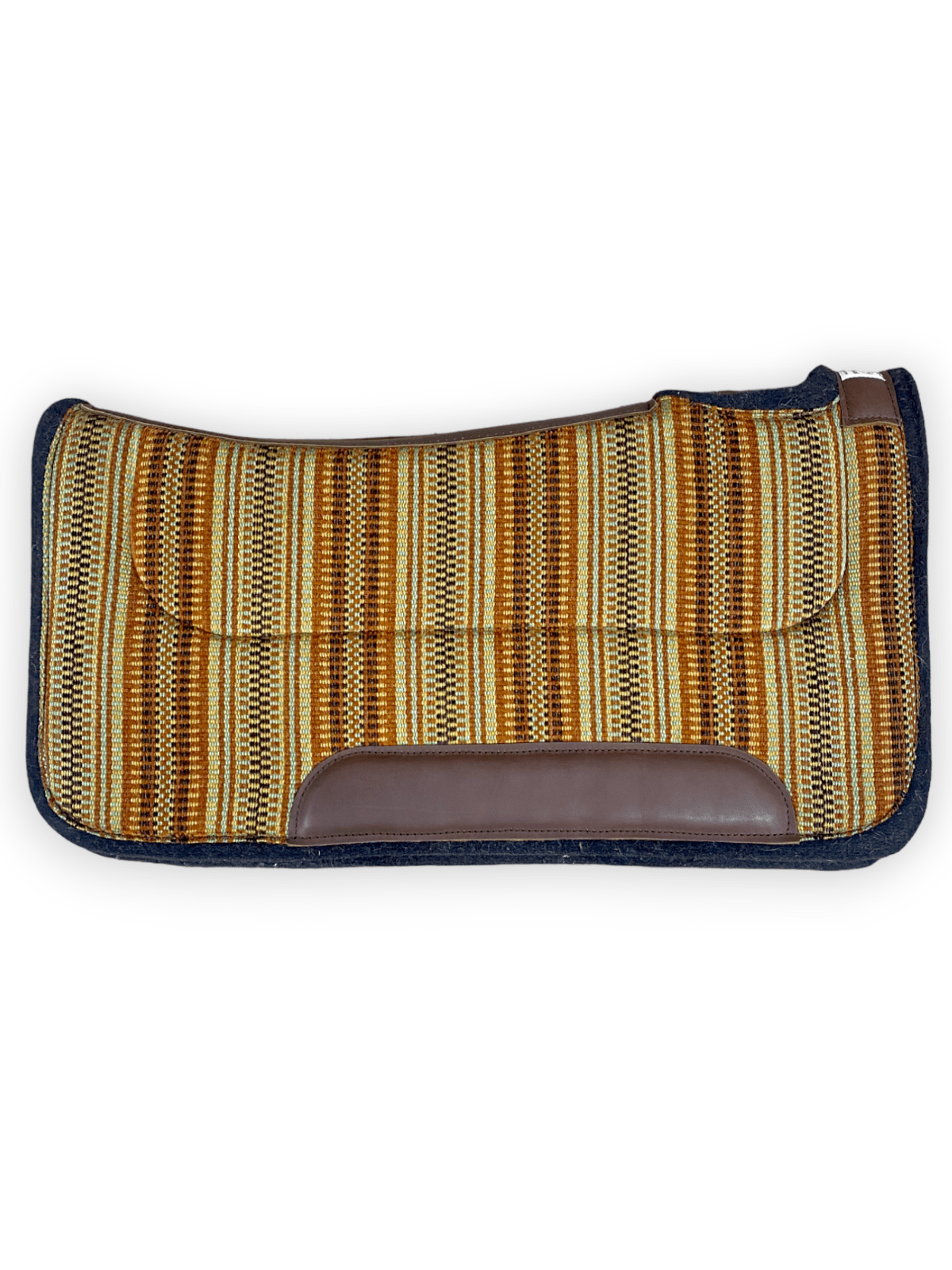 Challenger 30x30 Inch Contoured Fleece Lined Western Saddle Pad, Teal/Black - Horse Riding Pad