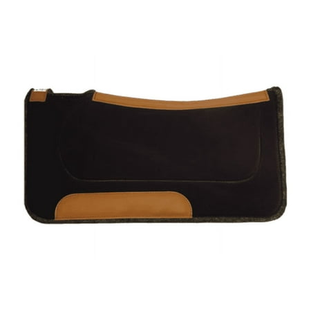 Diamond Wool Contoured Ranch Saddle Pad Size 30x30 and 1/2 inch Thickness, Black