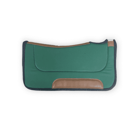Diamond Wool Contoured Ranch Saddle Pad Size 30x30 and 1/2 inch Thickness, Hunter Green