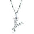 thumbnail image 1 of Diamond 'Y' Initial Pendant Necklace in Sterling Silver, 1 of 4