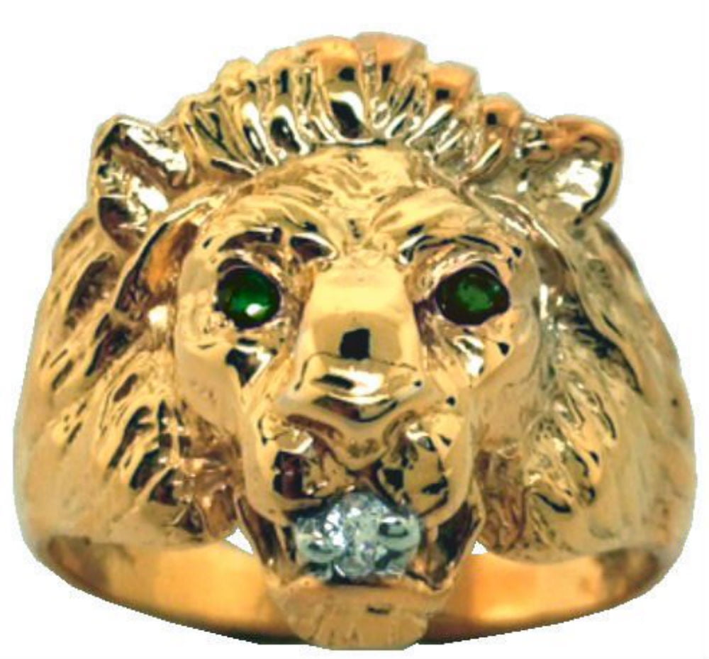 Diamond amp Emerald Lion Head Ring Sterling Silver or Gold Plated Silver b500230a 4d90 4572 8a2c 0af0aed76f6b 1.b43b6cc2450c2d8d8d7f90d23d032458
