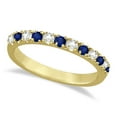 thumbnail image 1 of Diamond and Blue Sapphire Ring Anniversary Band 14k Yellow Gold (0.32ct), 1 of 4