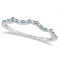 thumbnail image 1 of Diamond and Blue Topaz Contour Wedding Band 14K White Gold 0.24ct, 1 of 1