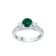 thumbnail image 1 of Diamond and Emerald Engagement Ring in Sterling Silver (1 1/3 cttw) (I-Color, SI3-I1 Clarity) (Size-10.5), 1 of 2