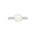 thumbnail image 1 of Diamond and Pearl Fashion Ring in 14K Rose Gold (1/8 cttw) (I-Color, SI3-I1 Clarity) (Size-10), 1 of 2