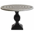 thumbnail image 1 of Diamond bone inlay dining table black, black bone inlay dining, dining table, round dining table, 1 of 3