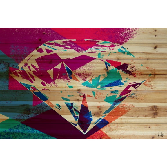Diamond in the Rough Painting Print on Natural Pine Wood