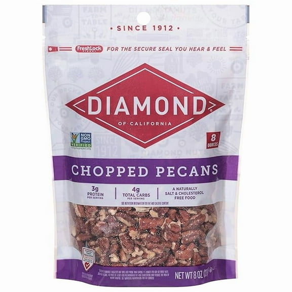 Diamond of California Chopped Pecans, 8 oz, 1 Count( Pack of 2 )