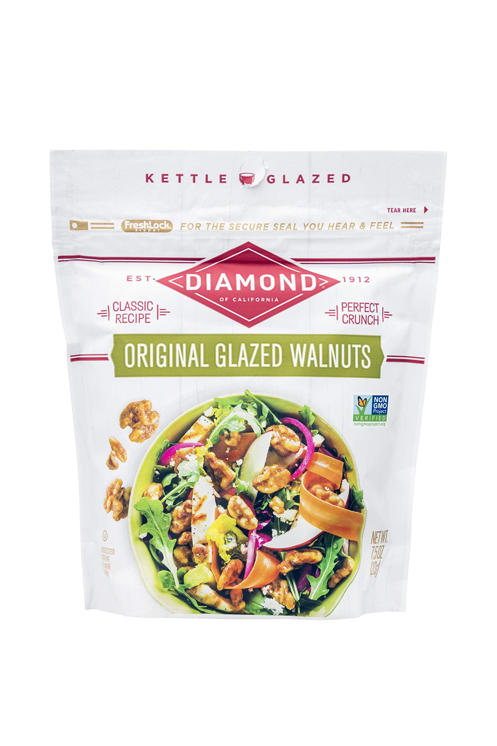 Diamond of California Original Glazed Walnuts + Nut Toppings, 7.5 Ounce ...