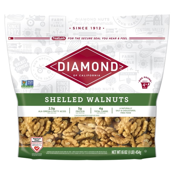 Diamond of California Shelled Walnuts 16 oz
