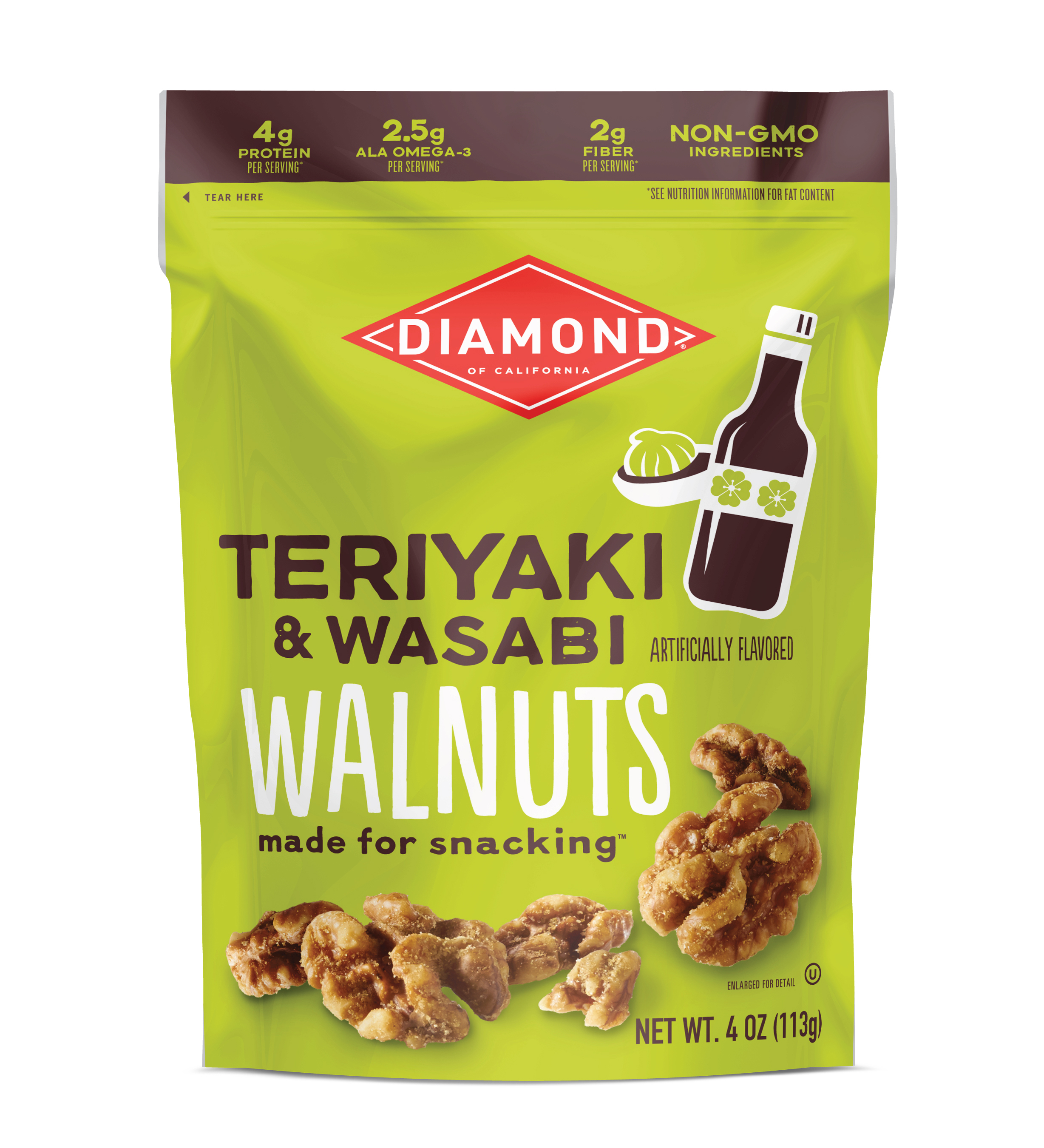 Diamond of California Teriyaki & Wasabi Snack Walnuts 4oz