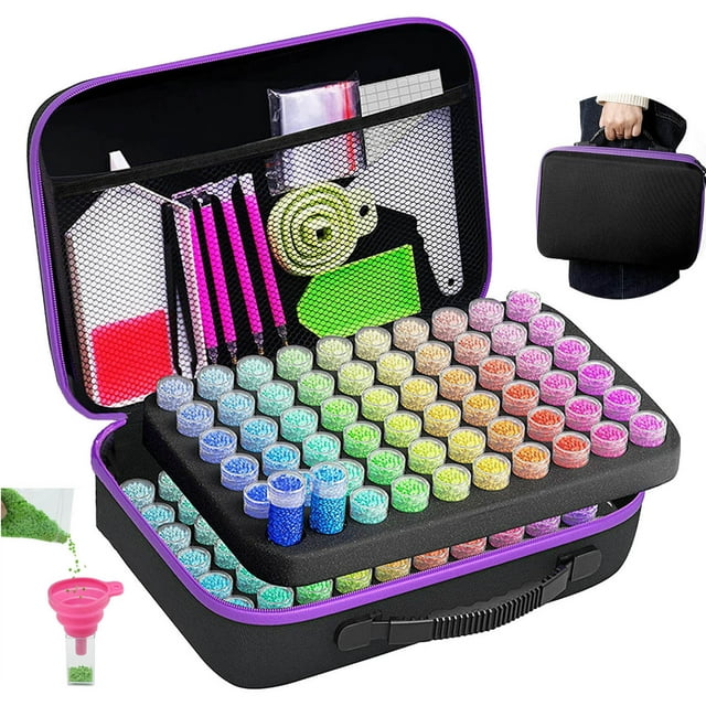 Diamond painting accessory storage box, 120 slots for diamond painting, 5D fully embroidered diamond painting