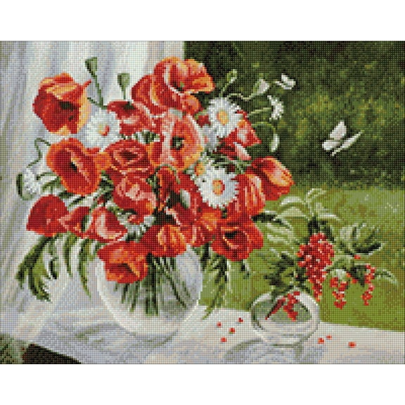 Diamond painting kit Poppies Crafting Spark 18.9 x 14.9 in CS2621