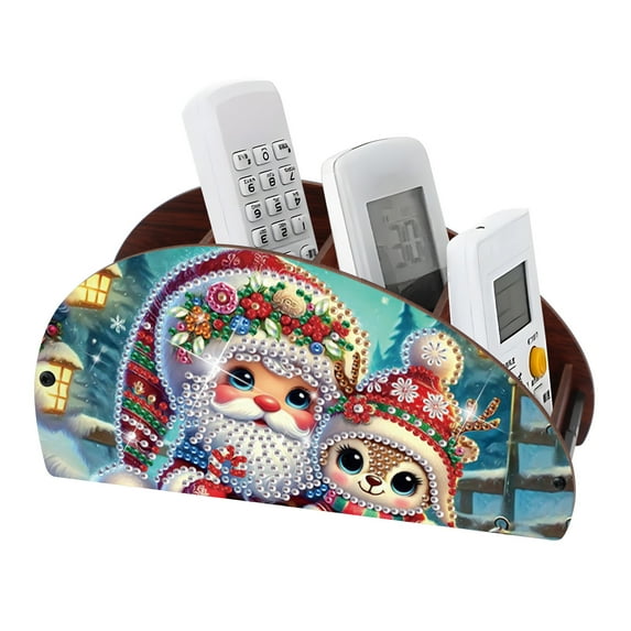 Diamond painting kit storage box, Father Christmas 5D DIY featured double-sided storage box, used to store the remote control and other small objects on the desktop, beautiful and practical