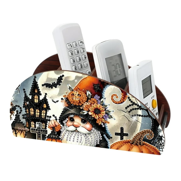 Diamond painting kit storage box, Halloween 5D DIY featured double-sided storage box, used to store desktop remote control and other small objects, beautiful and practical