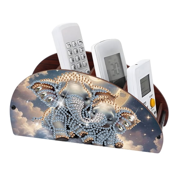 Diamond painting kit storage box, Little Elephant 5D DIY featured double-sided storage box, used to store the remote control and other small objects on the desktop, beautiful and practical