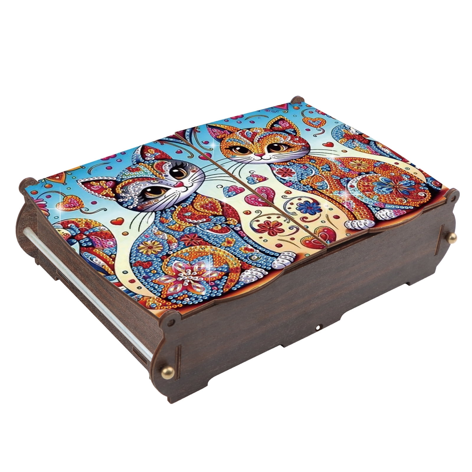 Diamond painting kit storage box, cat DIY multifunctional craft storage box, suitable for home office holiday gifts
