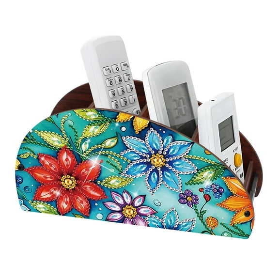 Diamond painting kit storage box, flower 5D DIY featured double-sided storage box, used to store the remote control and other small objects on the desktop, beautiful and practical
