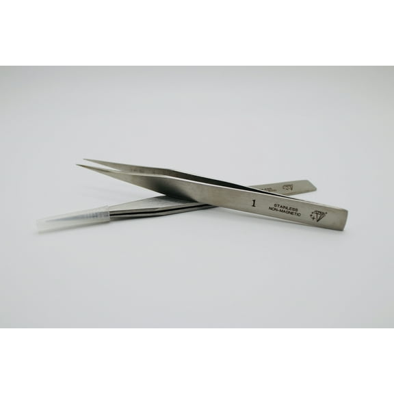 Diamond star Tweezers # 1. Stainless Steel Non Magnetic. Hand made.